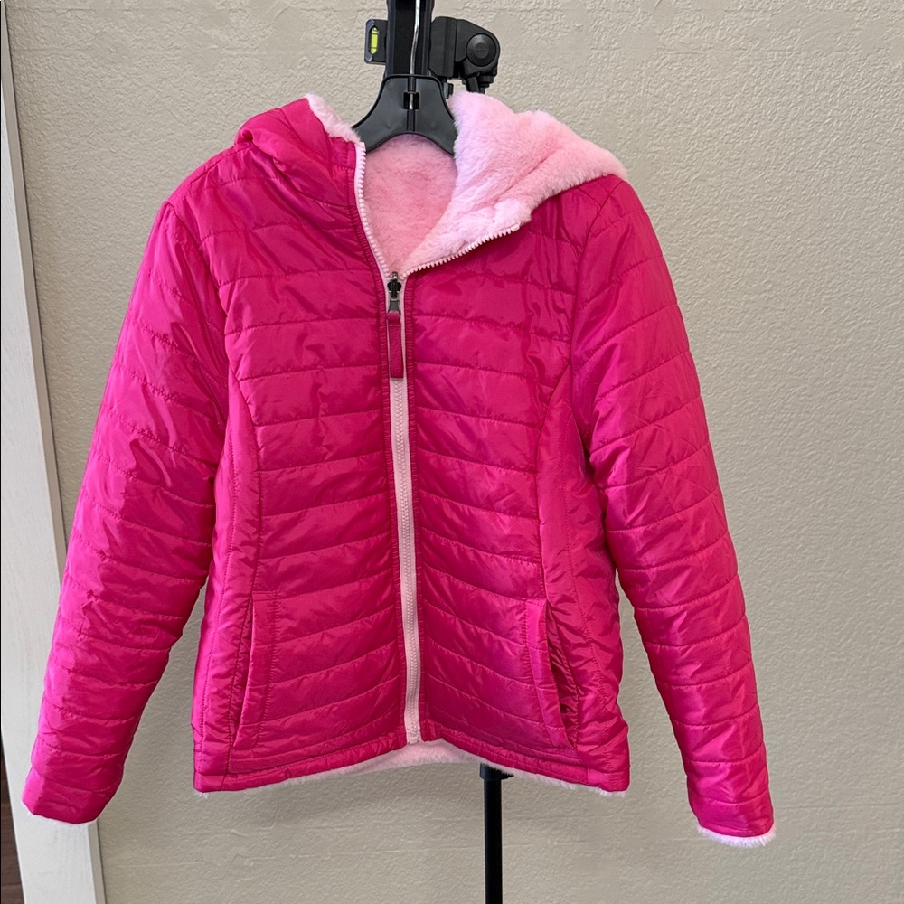 Kids Pink Reversibel Quilted Jacket